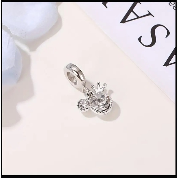 Silver Mickey Mouse Head with Crown Charm - Picture 6 of 6